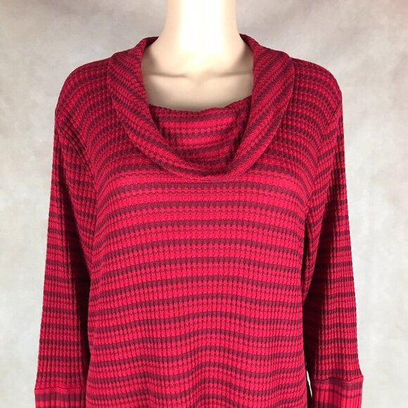STYLE & CO. Plus Size Cowl Neck Red Thermal Top NWT 3X - Picture 4 of 10